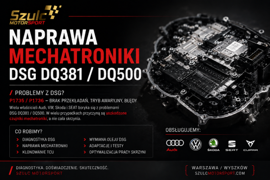 DSG DQ381 и DQ500 — ошибки P1735, P1736 и потеря передач
