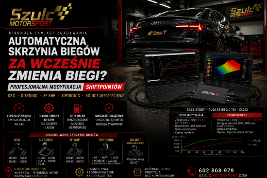 Skrzynia za wcześnie zmienia biegi? Modyfikacja Shift Points